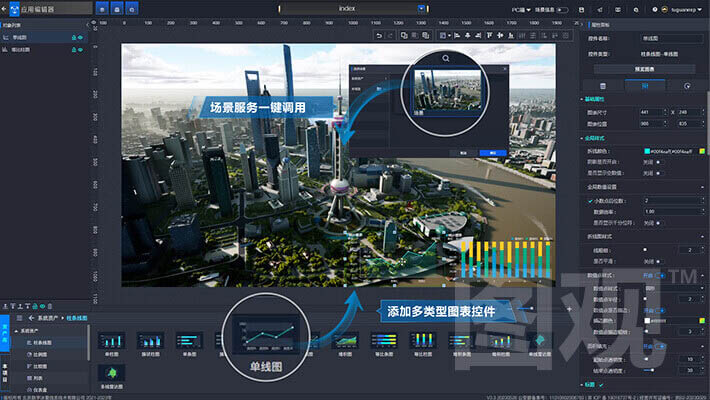 可视化数据展示-场景服务一键调用，3D大屏敏捷构建